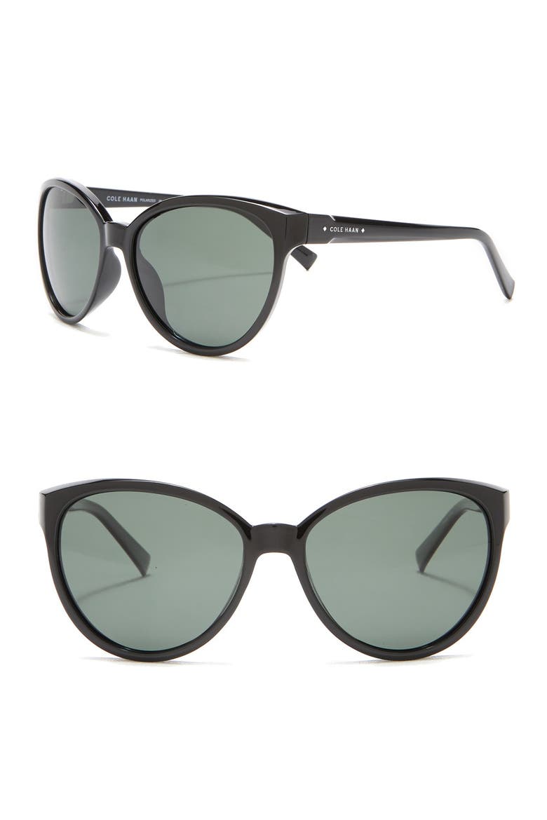 57mm Cat Eye Sunglasses, Main, color, BLACK/GREEN