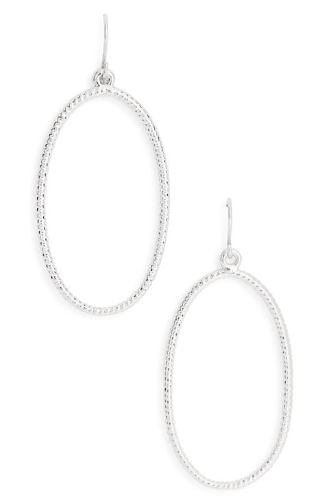 Minimalist Oval Twist Drop Earrings