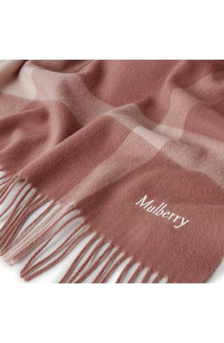 Mulberry Large Check Merino Wool Scarf, Alternate, color, 