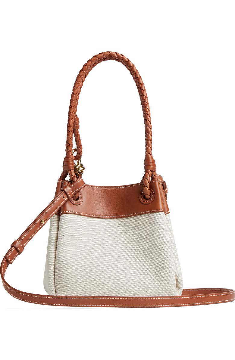 Bottega Veneta Small Andiamo Canvas & Leather Crossbody Bag, Alternate, color, Natural Light Wood