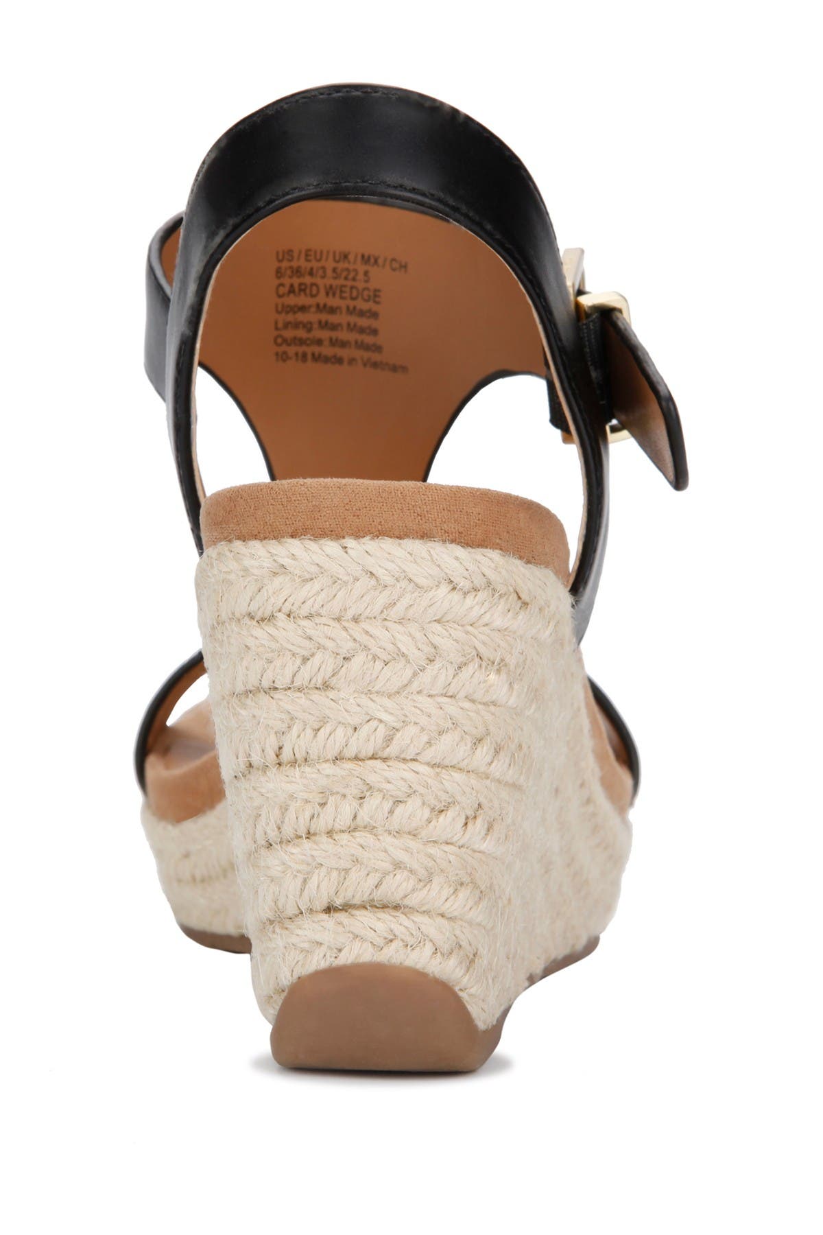 Reaction Kenneth Cole Card Platform Wedge Sandal, Alternate, color, Black/Black