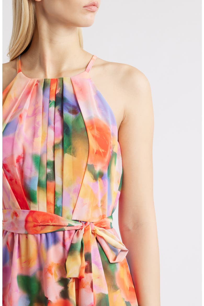 Floral High-Low Chiffon Dress, Alternate, color, PINK MULTI