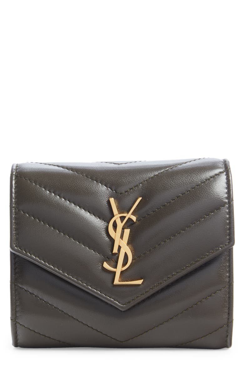 Small Matelassé Leather Envelope Wallet, Main, color, LIGHT MUSK