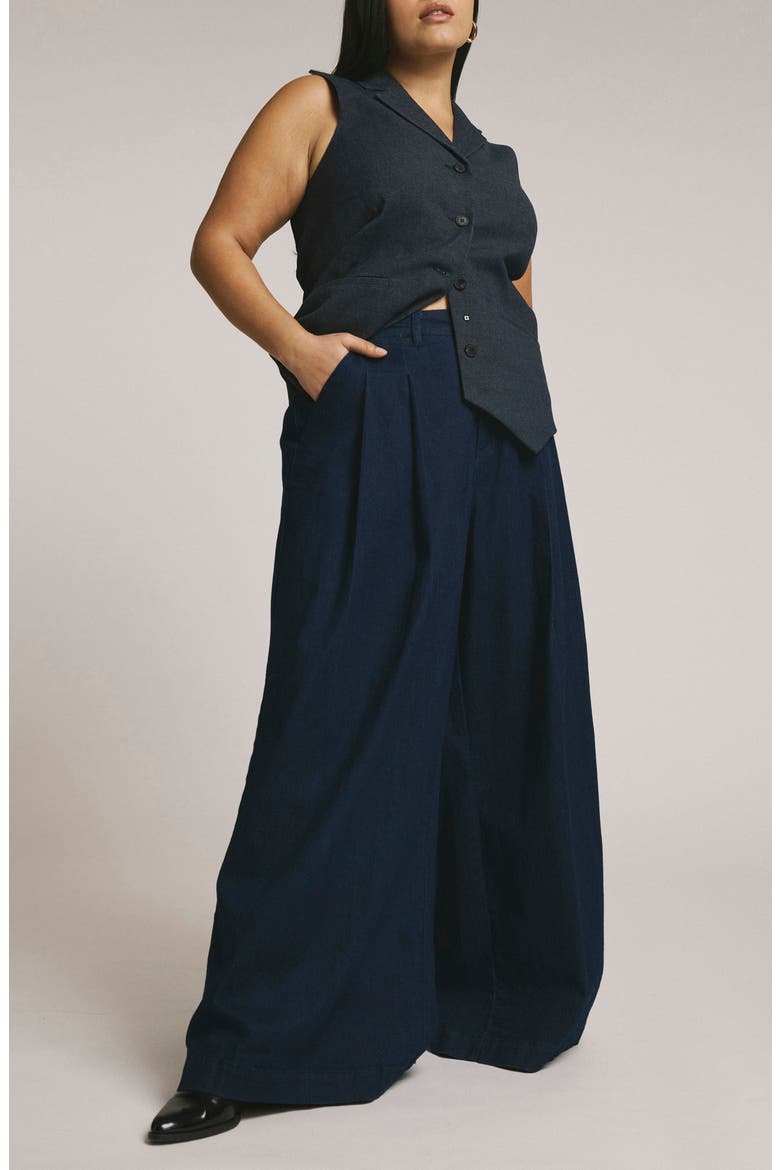 Wide Leg Denim Jeans, Alternate, color, DARK INDIGO