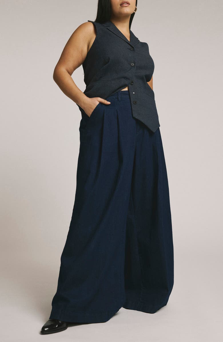 Universal Standard Wide Leg Denim Jeans, Alternate, color, Dark Indigo