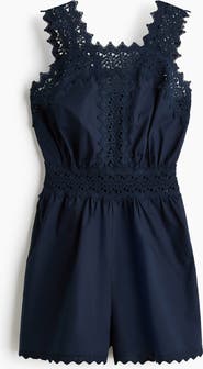 H&M Lace-detail Cotton Playsuit