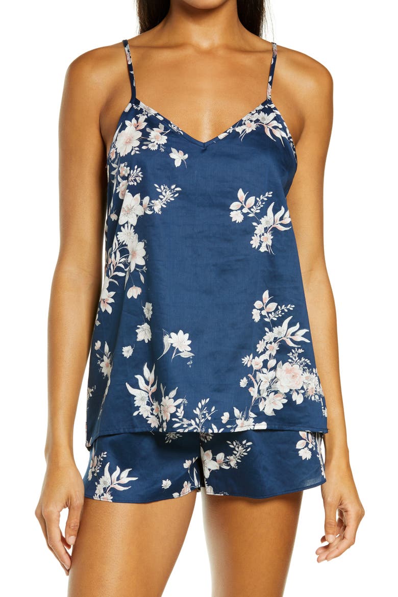 Jardin Cami & Boxer Pajamas, Main, color, NAVY