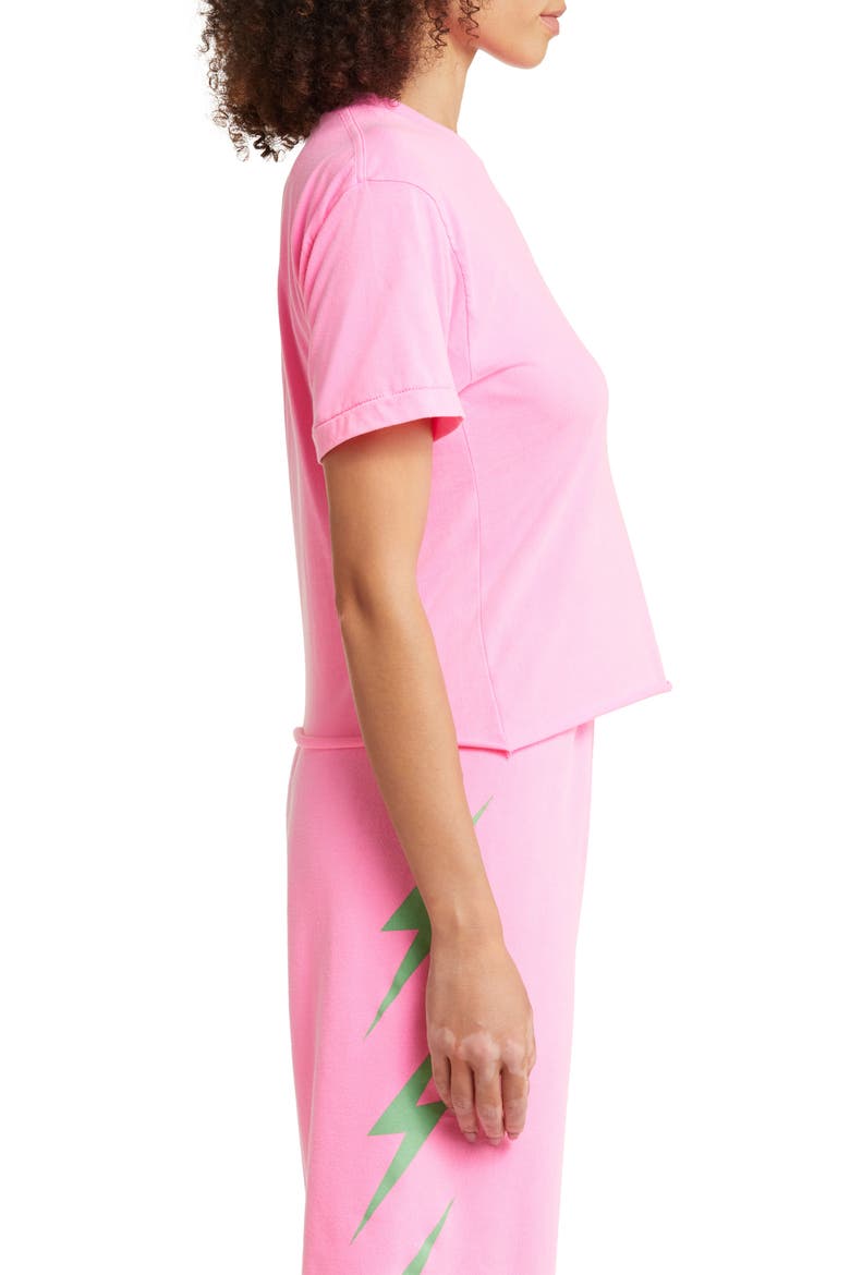 Bolt Embroidered T-Shirt, Alternate, color, NEON PINK/ MINT