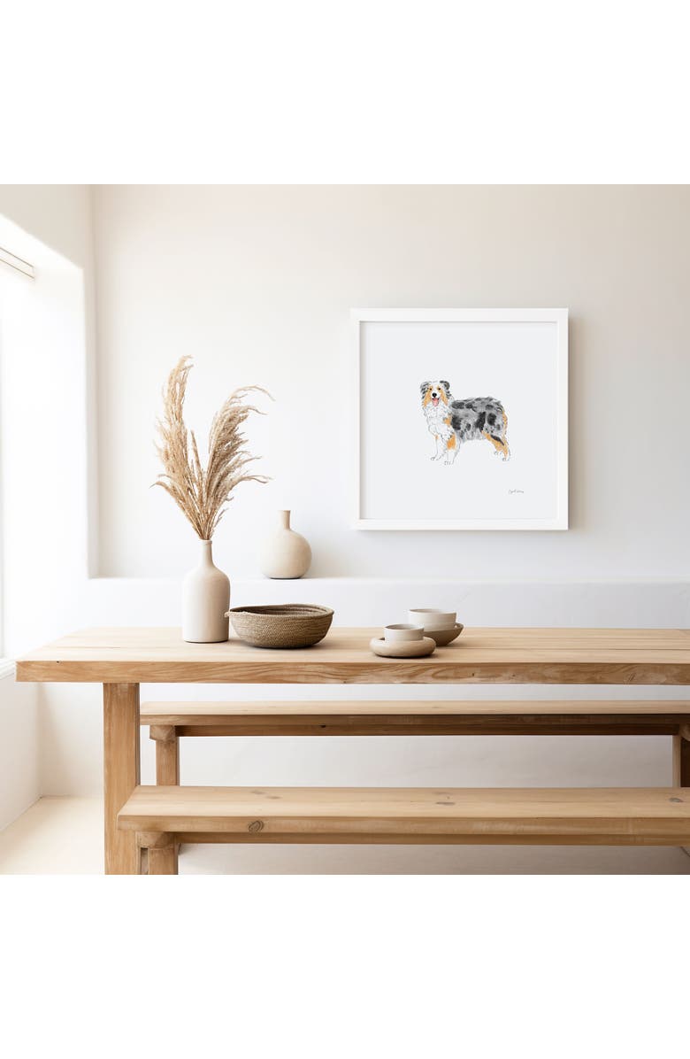 Ramus & Co Aussie Dog Framed Museum Quality 12" x 12" Art Print, Alternate, color, Multicolored