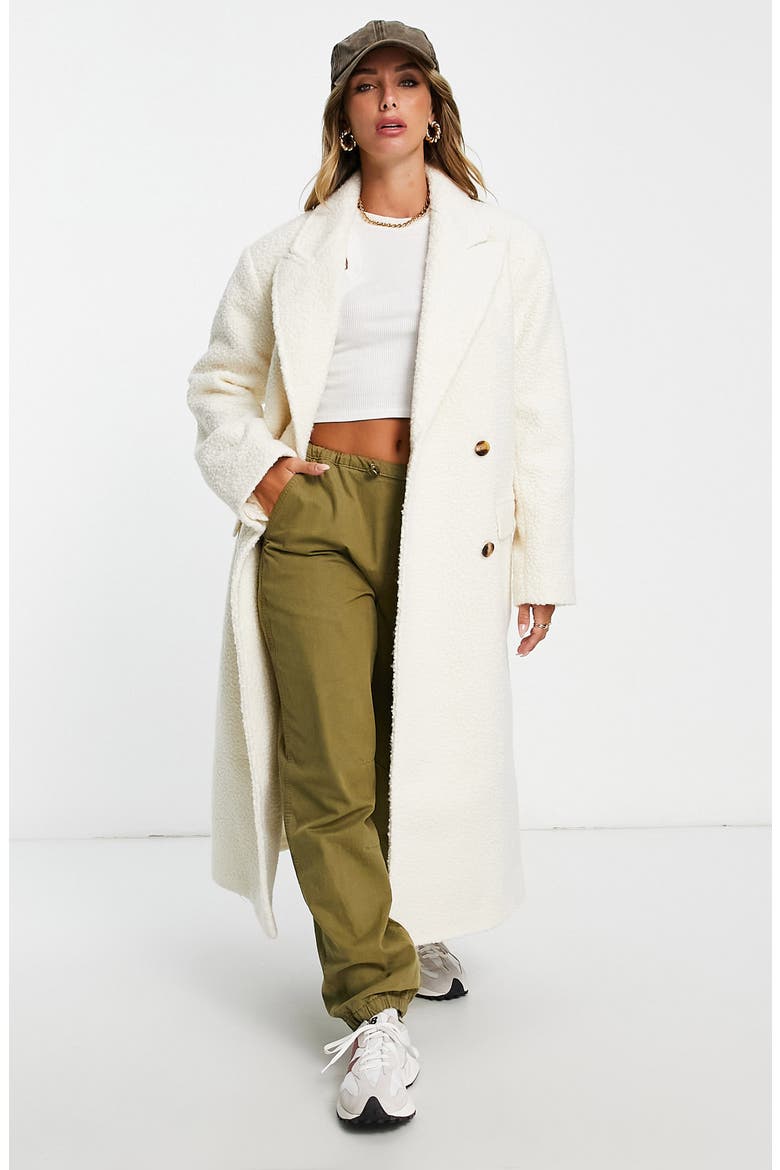 Bouclé Longline Coat, Main, color, CREAM