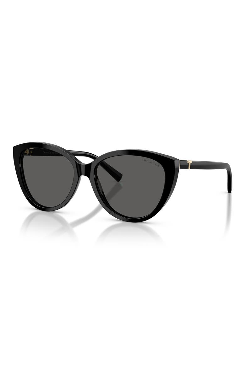 56mm Cat Eye Sunglasses, Alternate, color, BLACK / DARK GREY