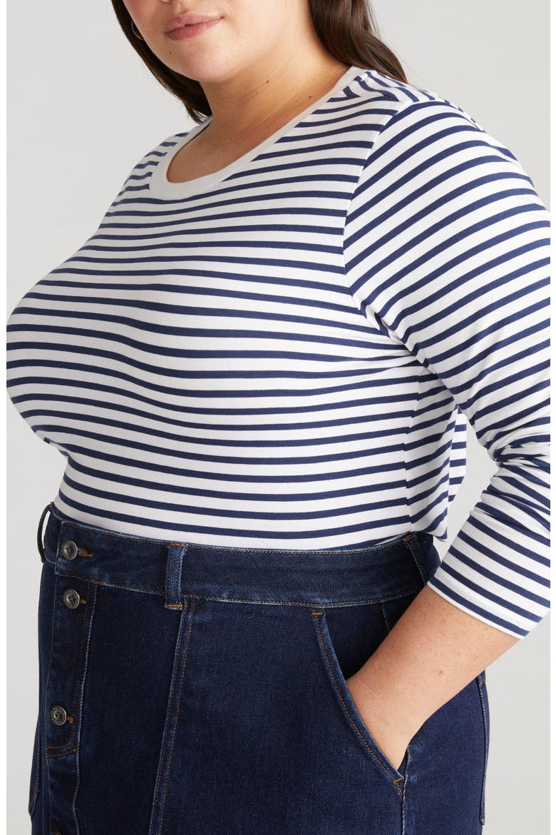 Rex Stripe Long Sleeve T-Shirt, Alternate, color, WHITE/ CENOTE BLUE