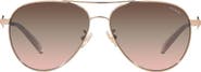 COACH 58mm Gradient Aviator Sunglasses