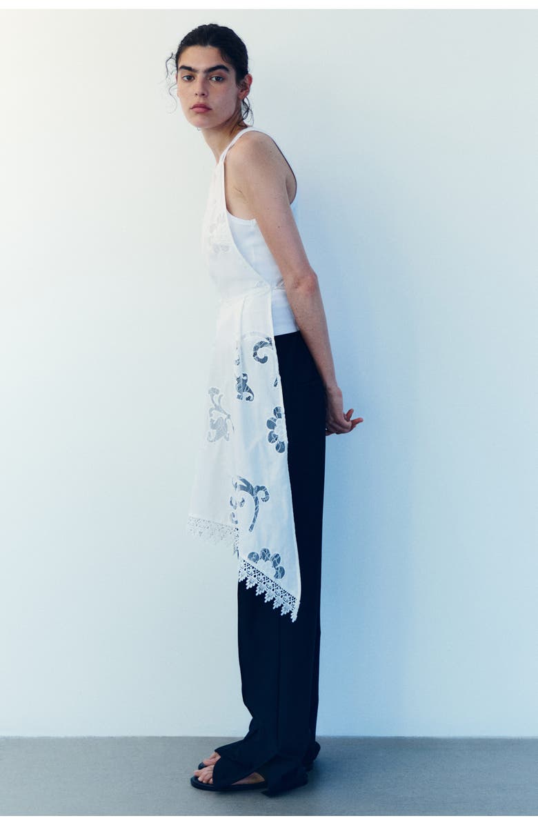 H&M Broderie Anglaise Cotton Dress, Alternate, color, White