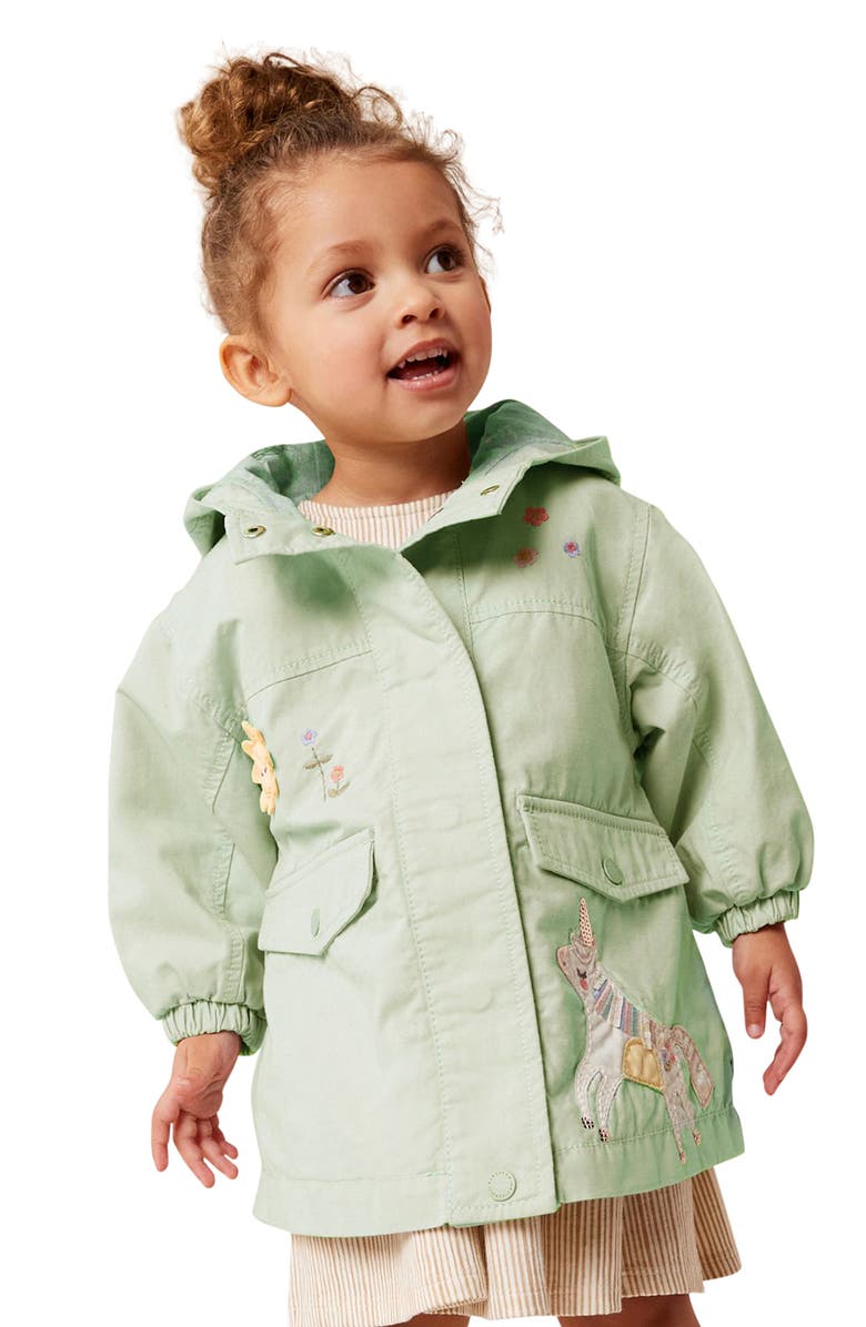 NEXT Kids' Embroidered Water Resistant Cotton Hooded Jacket, Alternate, color, 