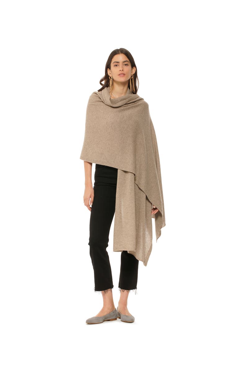 Monticelli Cashmere Pure Cashmere Feather-Light Maxi Wrap Stole, Alternate, color, Charcoal