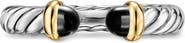 David Yurman Petite Cable Open Ring in Sterling Silver with 14K Yellow Gold, 3.4mm