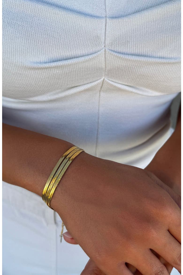 Herringbone Chain Bracelet, Alternate, color, GOLD