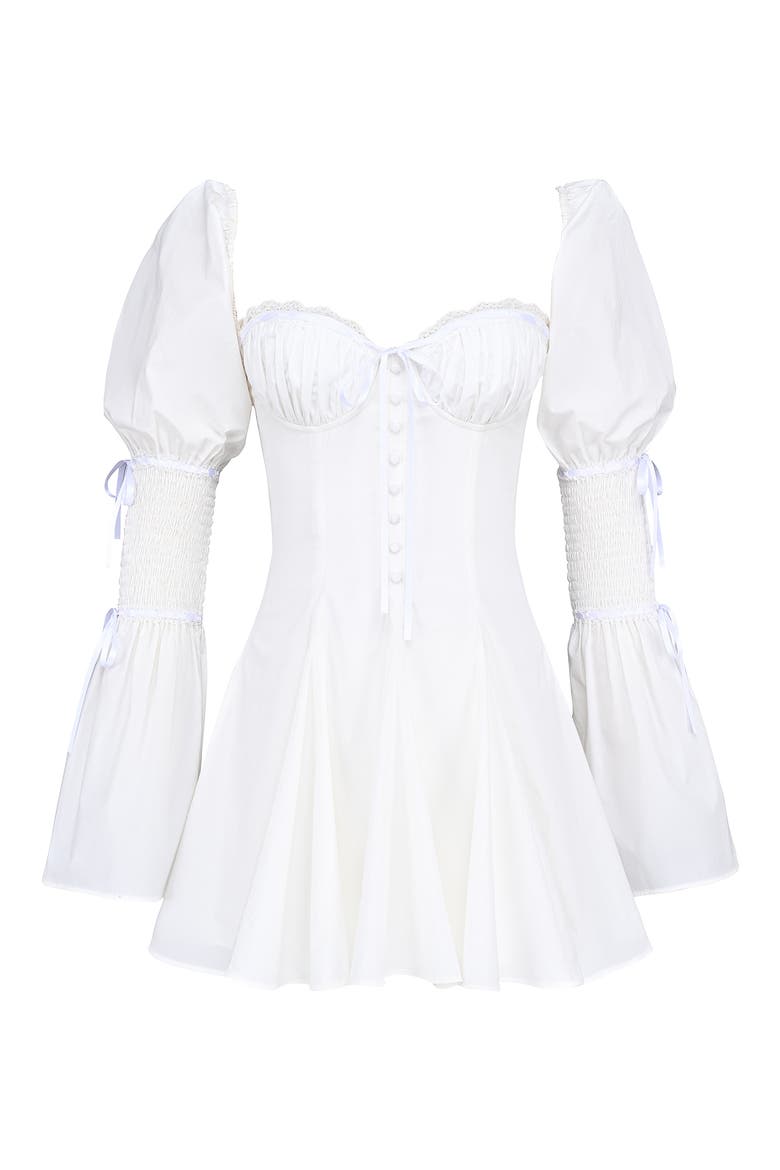 Ellerie Long Sleeve Minidress, Main, color, WHITE