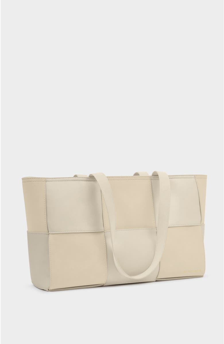 Katie Loxton Taya Woven Suedette Tote Bag, Alternate, color, Off White / Off White Suedette