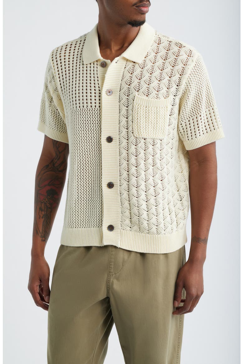 Preston Short Sleeve Cardigan, Main, color, NATURAL