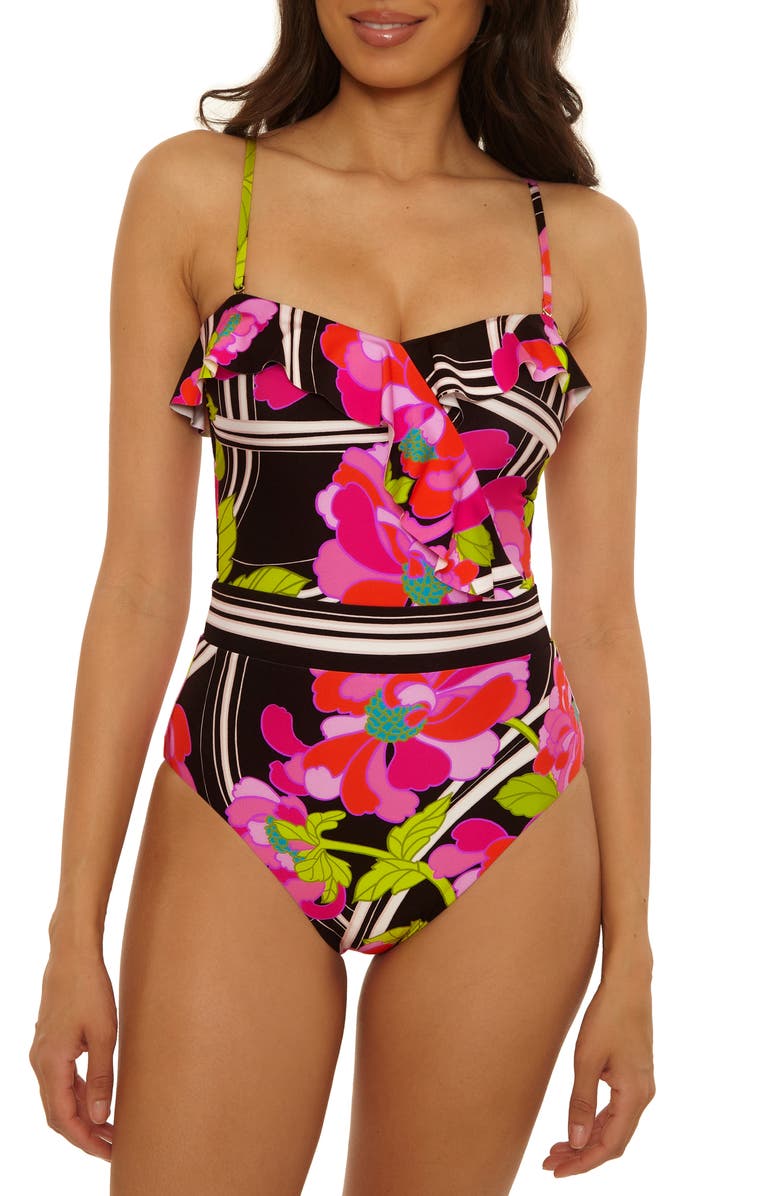 Trina Turk Bougainvillea One-Piece Swimsuit, Alternate, color, Multi