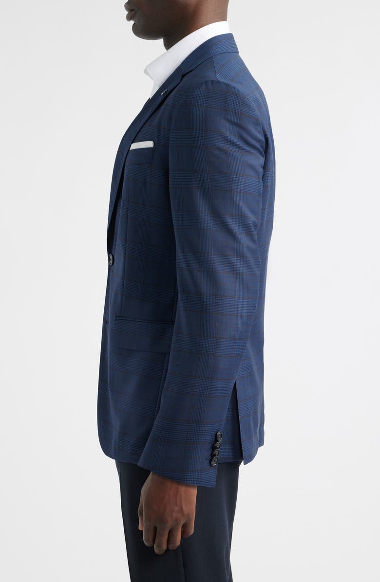 BOSS Hutson Slim Fit Plaid Wool Sport Coat, Alternate, color, Dark Blue