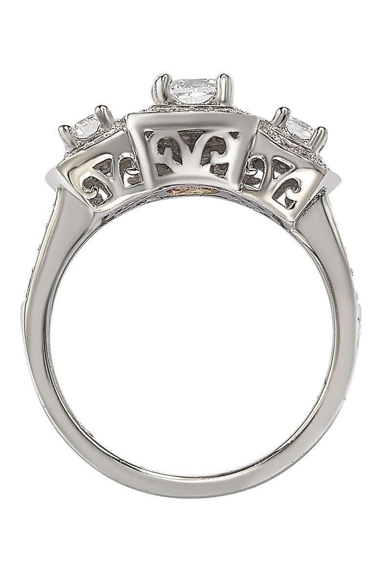 Sterling Silver CZ Bridal Ring, Alternate, color, WHITE
