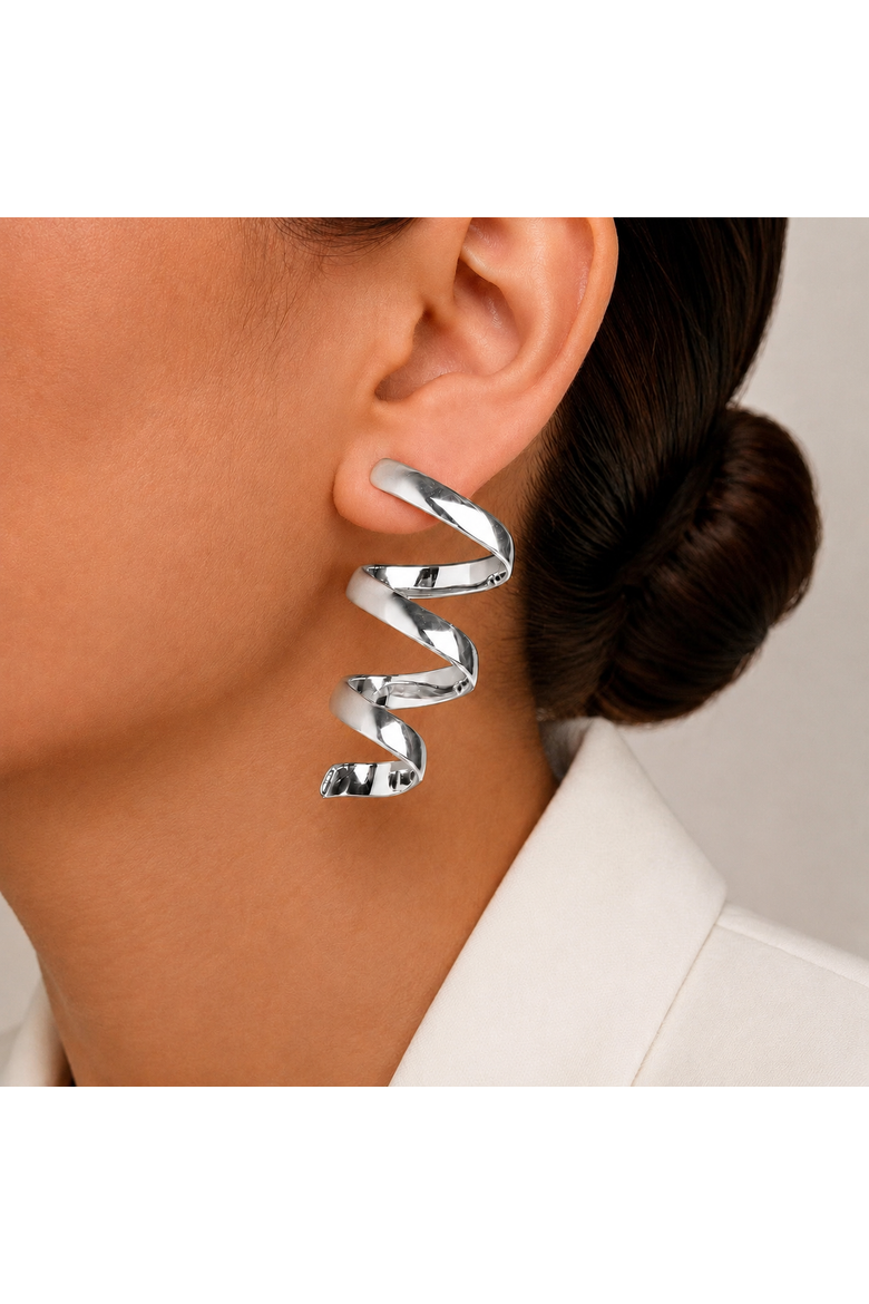 Jade Spiral Earrings, Alternate, color, Silver