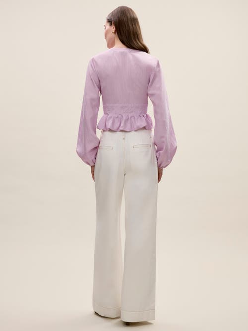 Rebecca Taylor Allegra Stripe Blouse In Wisteria