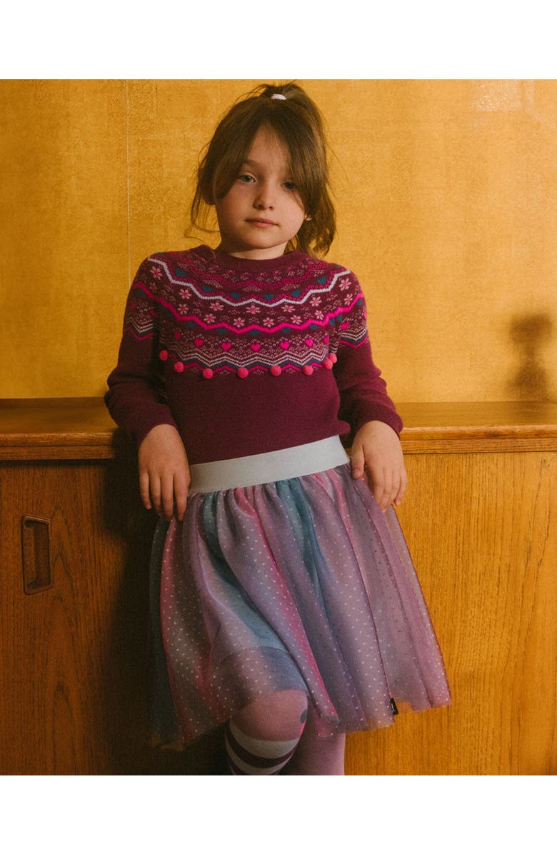 Deux par Deux Girl's Vertical Striped Tulle Skirt, Alternate, color, 