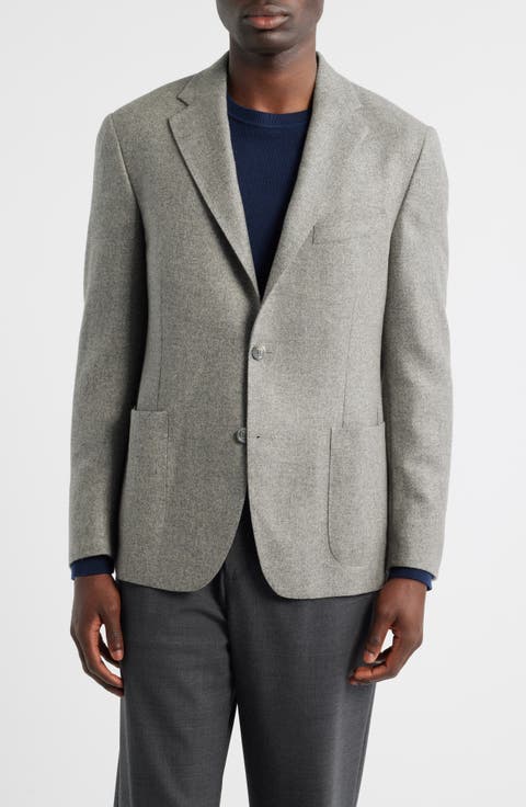 Icon Relaxed Fit Heathered Grey Brushed Cashmere Sport Coat
