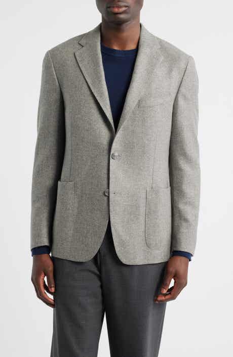 Vince Icon Relaxed Fit Heathered Grey Brushed Cashmere Sport Coat
