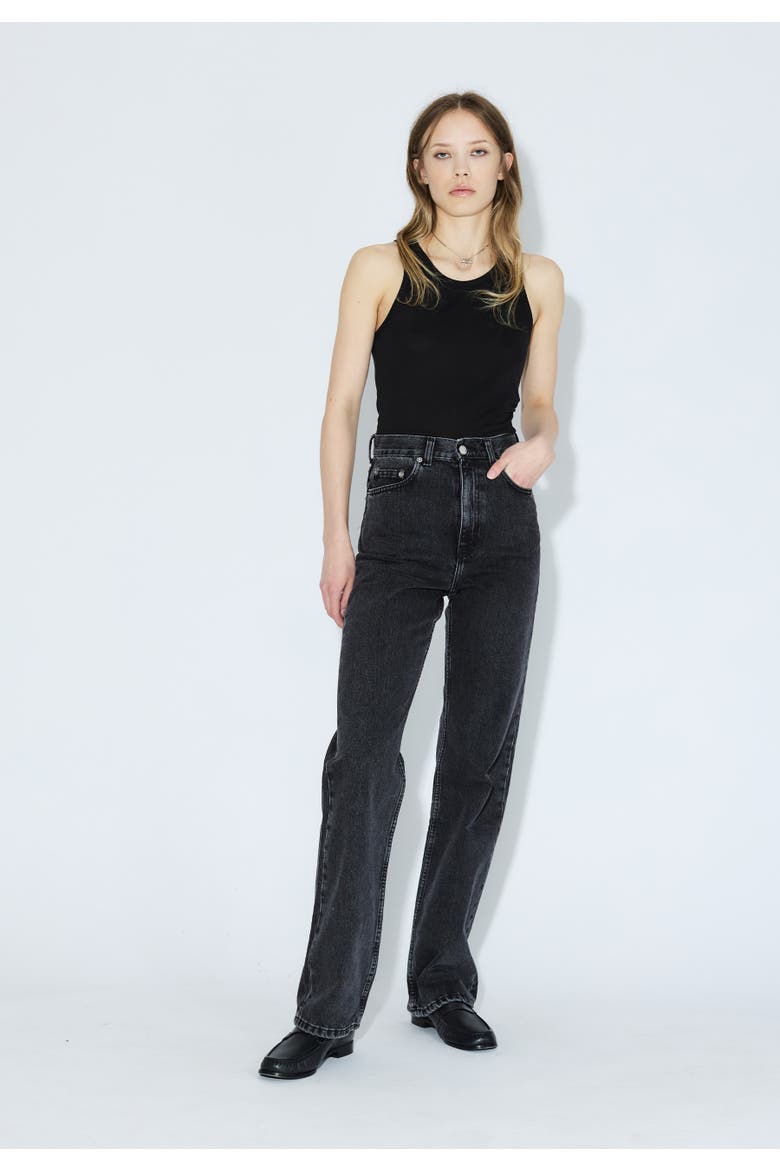 Echo High Straight Rigid Jeans, Main, color, Retro black