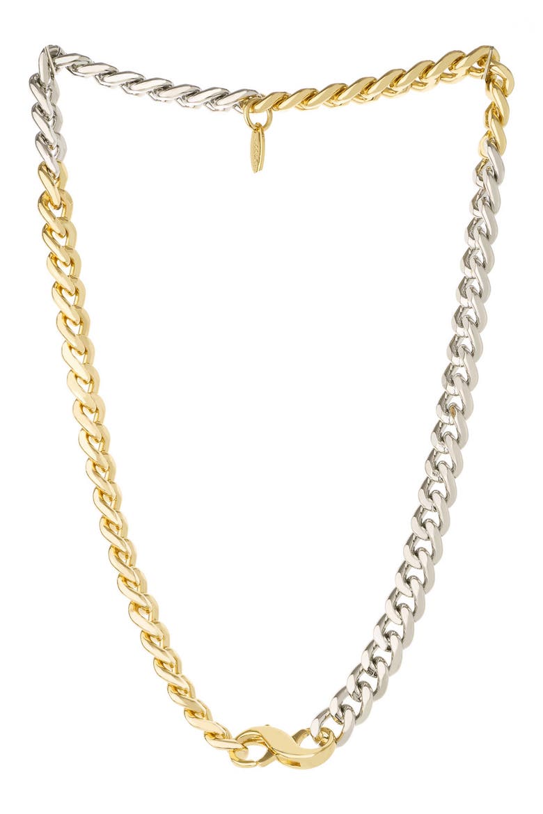 Mixed Finish Chain Necklace, Main, color, GOLD