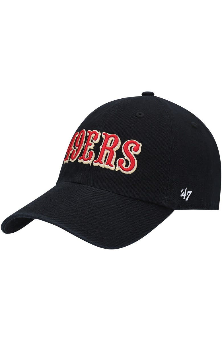 '47 Men's '47 Black San Francisco 49ers Clean Up Script Adjustable Hat, Main, color, Black