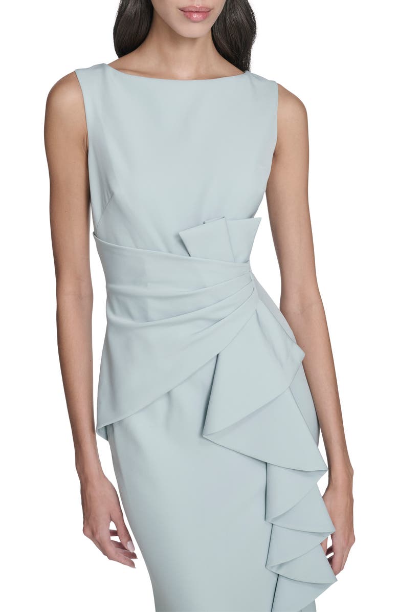 Eliza J Cascade Ruffle Sleeveless Gown, Alternate, color,