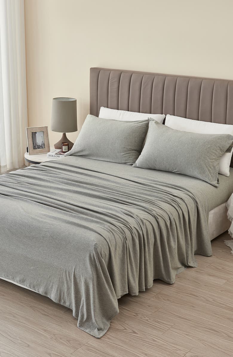 Woven & Weft Jersey Knit Sheet Set, Alternate, color, Light Grey