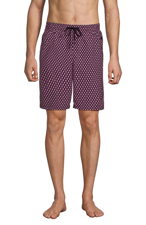 Lands' End 9" Volley Hydroliner Swim Trunks In Midnight Plum Geo