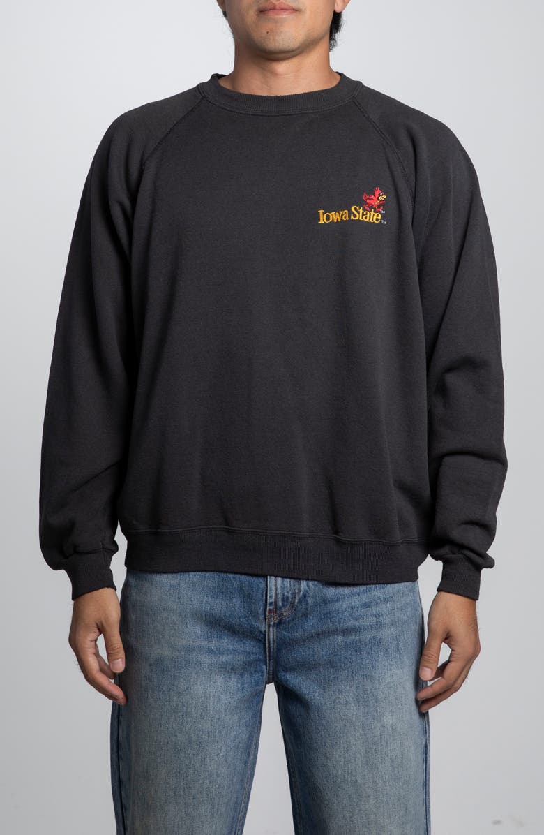 Elwood Vintage Iowa State Crewneck Sweatshirt, Main, color, Black