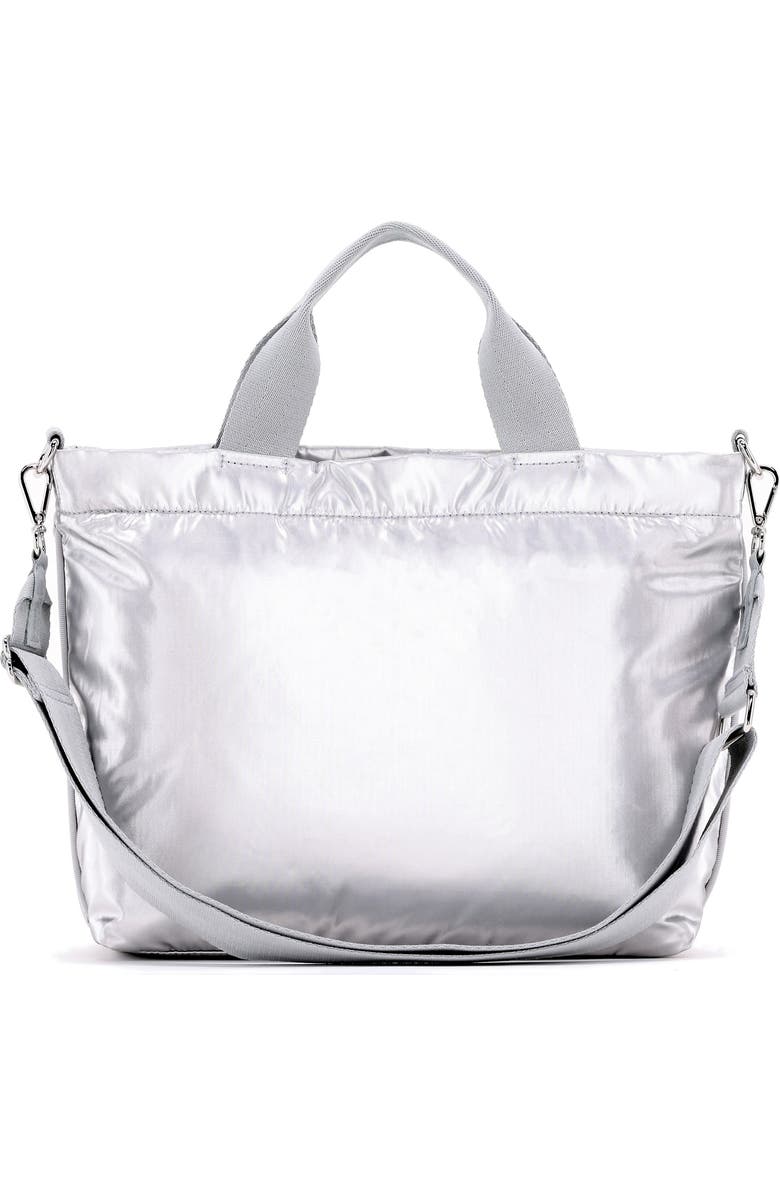 LeSportsac Small Convertible Zip Top Tote Bag, Alternate, color, Silver Shine L