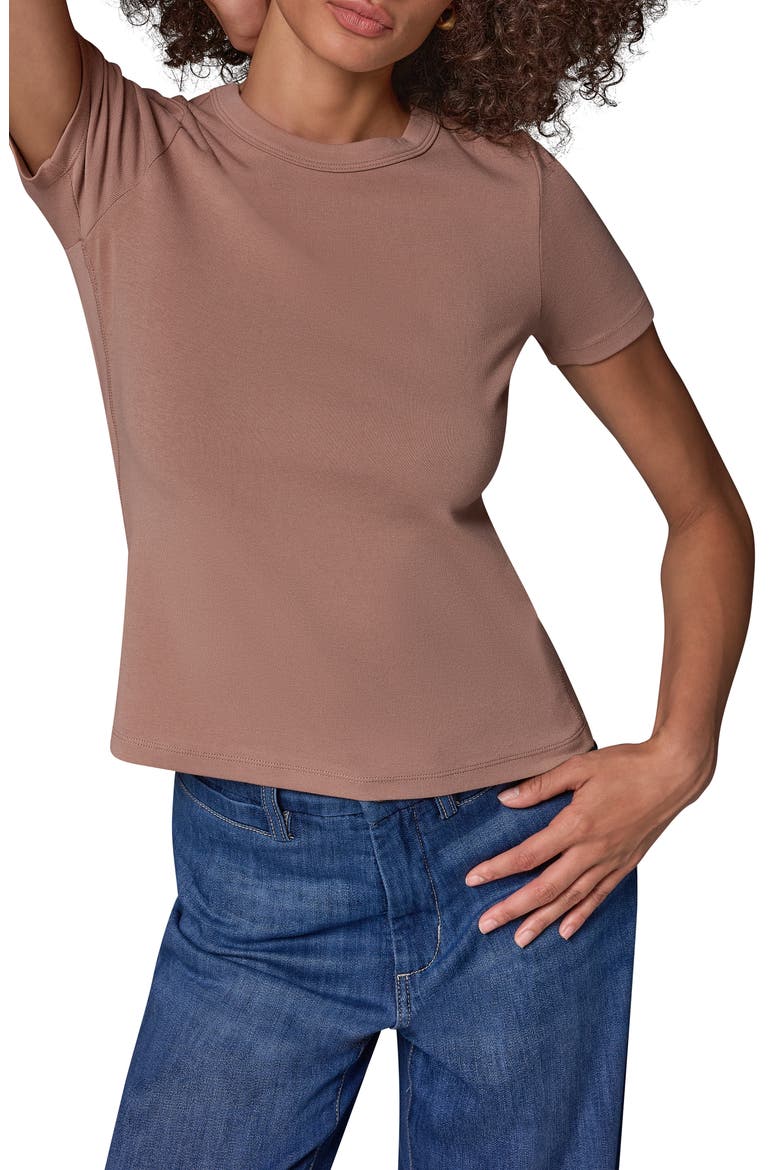 Rib Crewneck Tee, Alternate, color, CAMEL