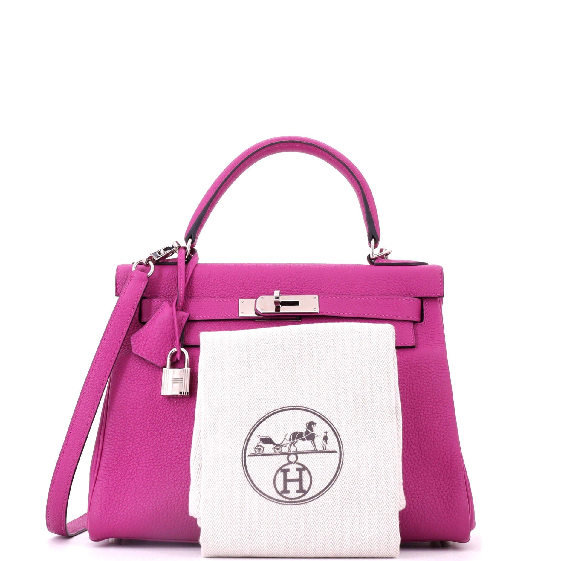 Kelly Handbag Pink Togo with Palladium Hardware 28, Alternate, color, Rose Pourpre