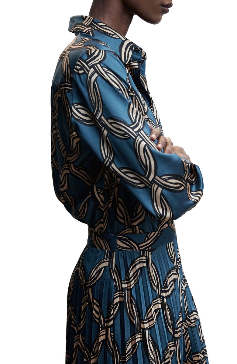 MANGO Print Satin Blouse, Alternate, color, 