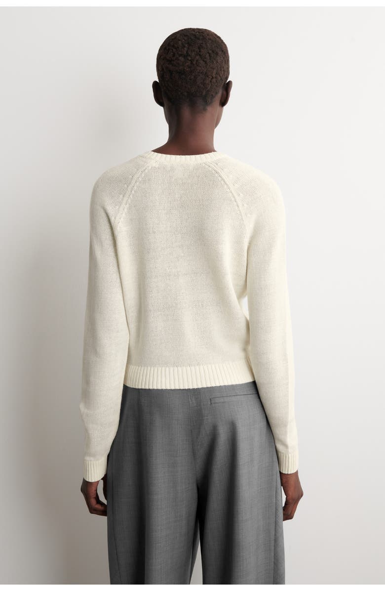 COS Knitted Linen Cardigan, Alternate, color, Ecru