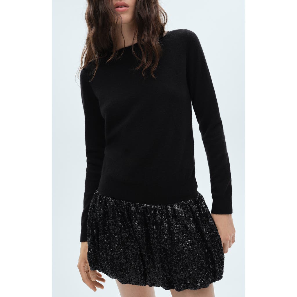 Shop Mango Xnuba Sequin Bubble Hem Miniskirt