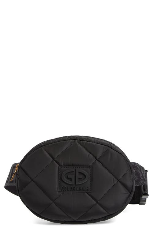 Goldbergh French Quilted Recycled Polyester Belt Bag in Black 