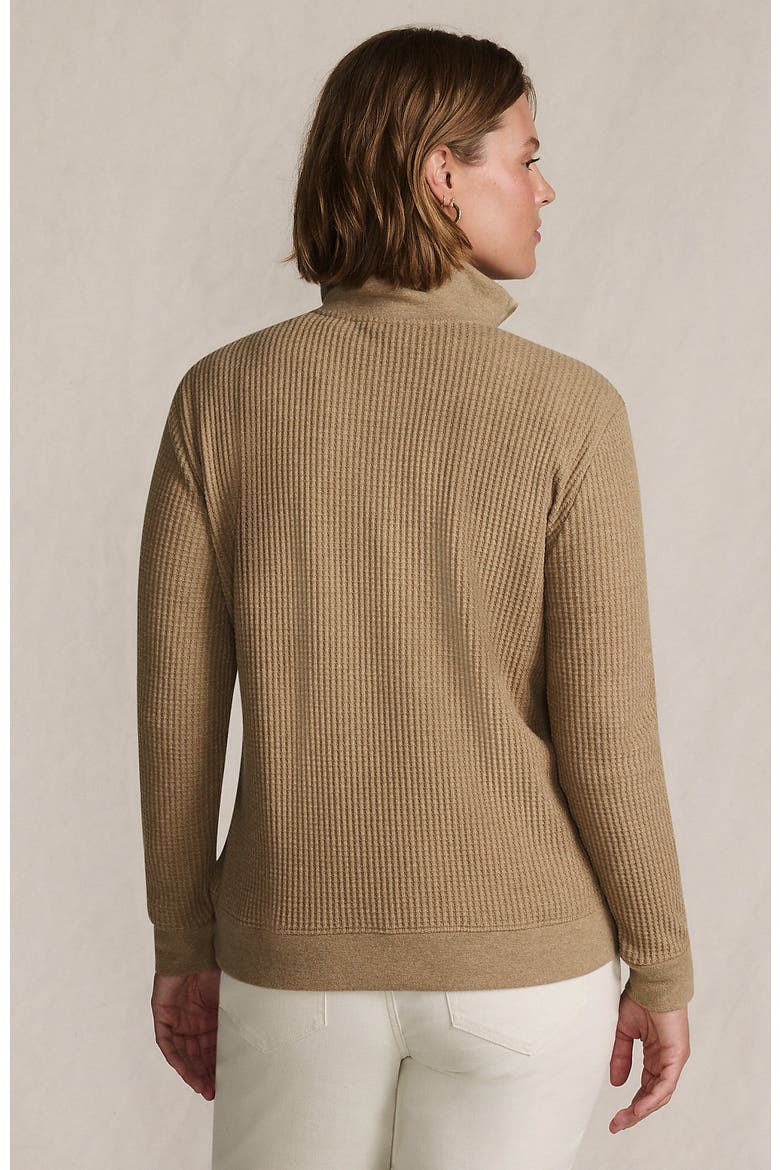 Long Sleeve Waffle Quarter Zip Pullover, Alternate, color, Light Toffee Heather