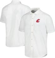 Tommy Bahama Men's Tommy Bahama White Washington State Cougars Coconut Point Palm Vista IslandZone Camp Button-Up Shirt