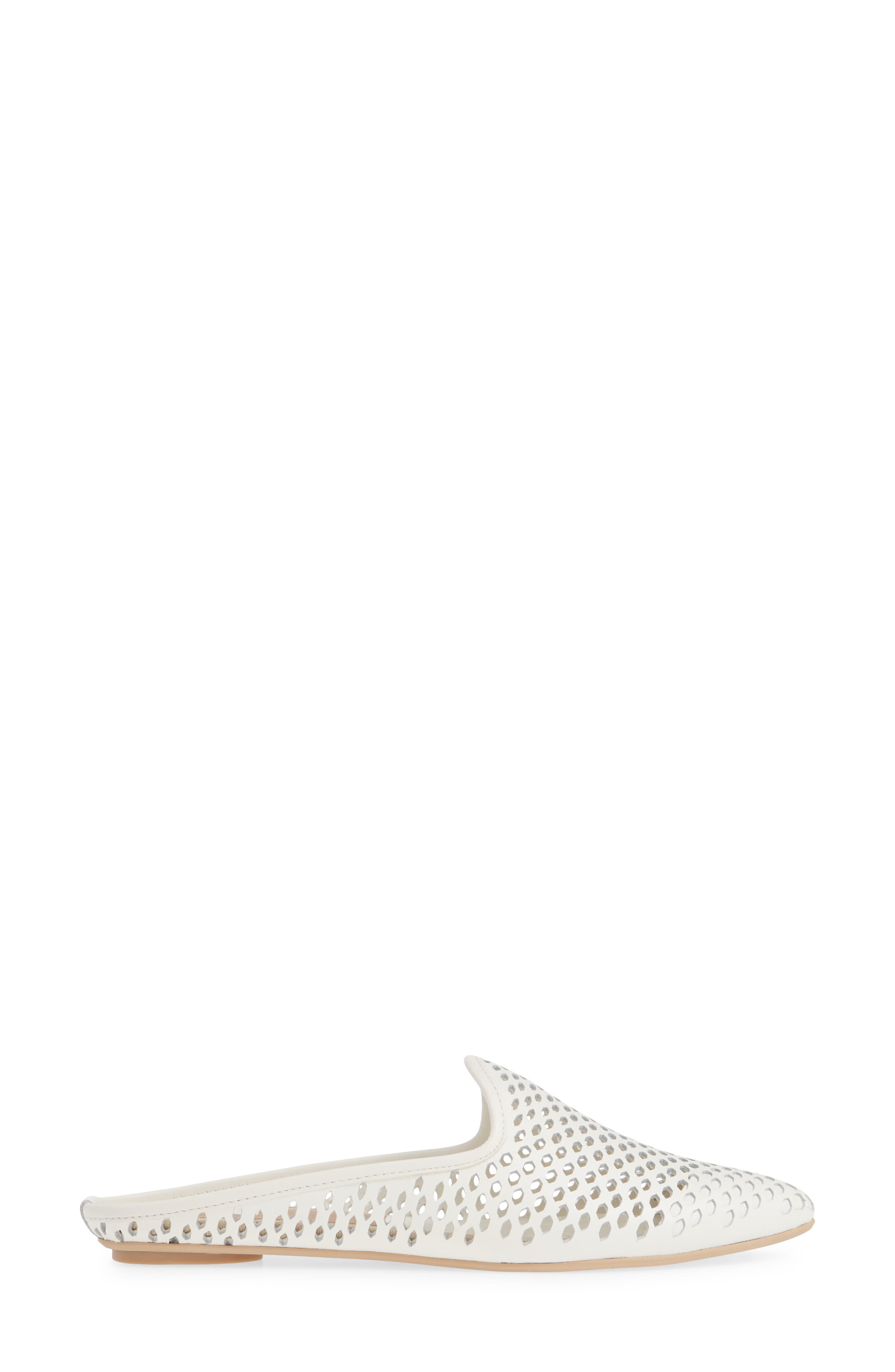 Grant Perforated Loafer Mule, Alternate, color, WHITE LEATHER